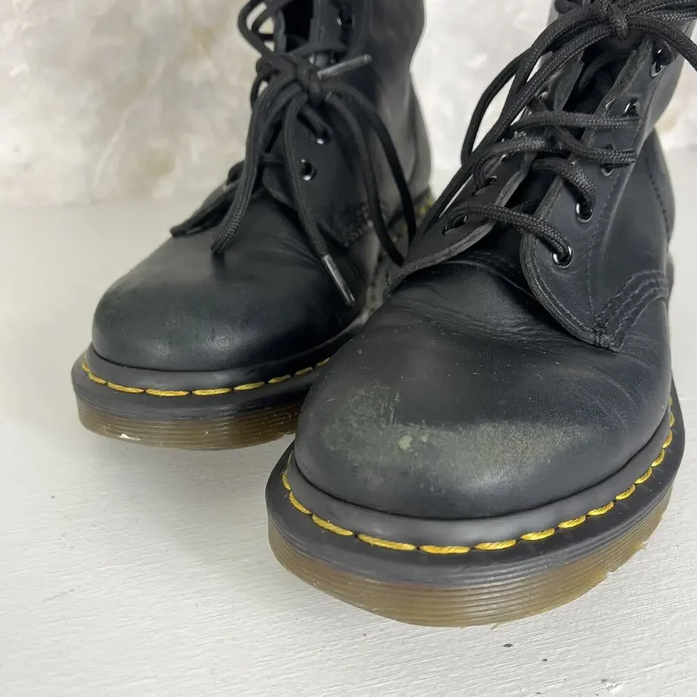 Dr Martens 1460 Unisex L7 M6 Black Leather Combat Boots Lace Up